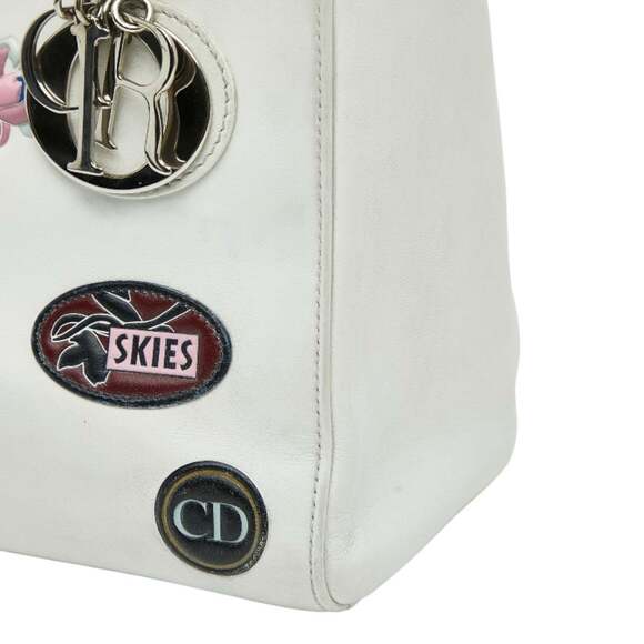 CHRISTIAN DIOR White Leather Shoulder Bag - Picture 8 of 16